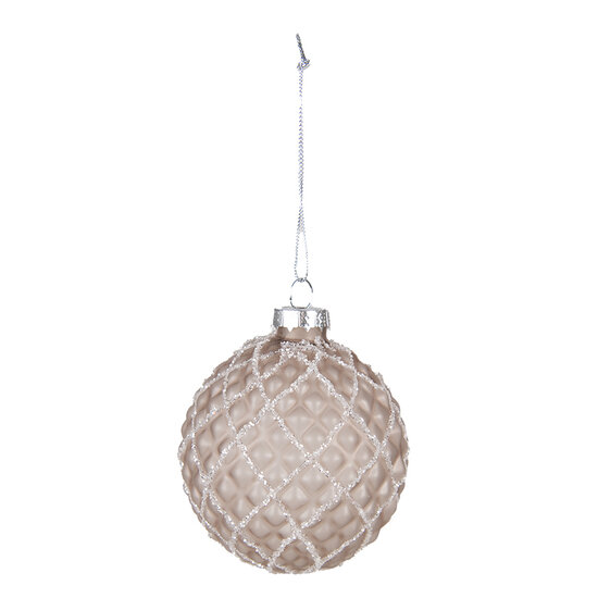 Clayre & Eef | Kerstballen set van 4 Bruin ø 8x8 cm | 6GL4158