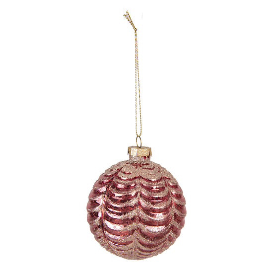 Clayre & Eef | Kerstballen set van 4 Rood ø 8x8 cm | 6GL4160