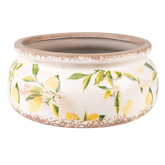 Clayre & Eef | Bloempot Binnen Geel, Beige ø 23x10 cm | 6CE1534L