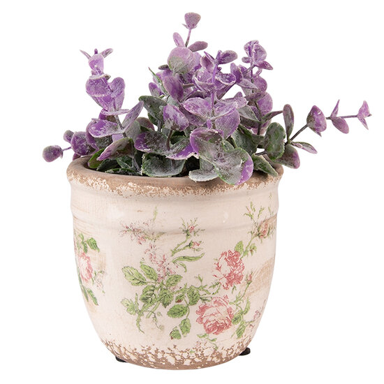 Clayre & Eef | Bloempot Binnen Roze Beige ø 12x11 cm | 6CE1541S