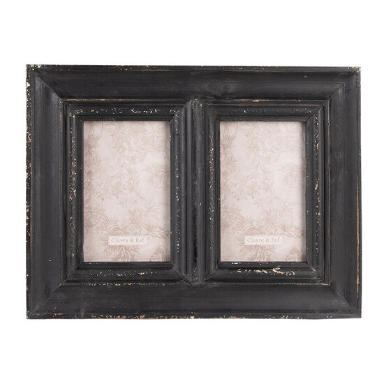 Clayre & Eef | Fotolijst Zwart 35x2x26 cm / 10x15 cm (2) | 2F0949