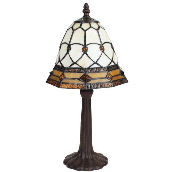 Clayre & Eef | Tiffany Tafellamp Beige ø 21x39 cm E14/max 1x25W | 5LL-6273