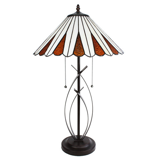 Clayre & Eef | Tiffany Tafellamp Beige ø 41x69 cm E27/max 2x60W | 5LL-6280