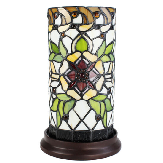 Clayre & Eef | Tiffany Tafellamp Beige, Groen, Rood ø 15x26 cm E14/max 1x40W | 5LL-6298