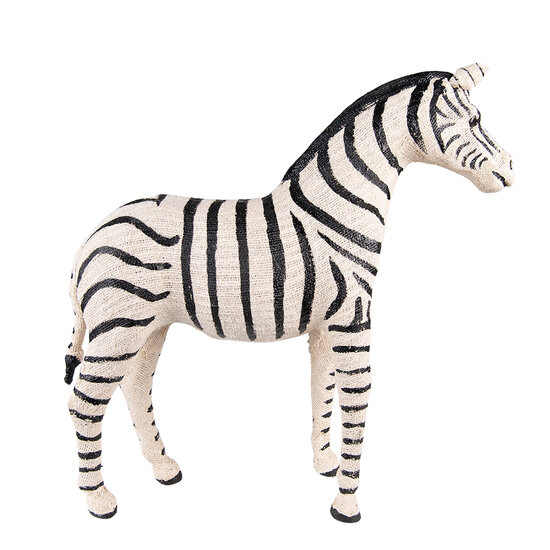 Clayre & Eef | Decoratie Beeld Zebra Zwart, Wit 27x10x28 cm | 65182M