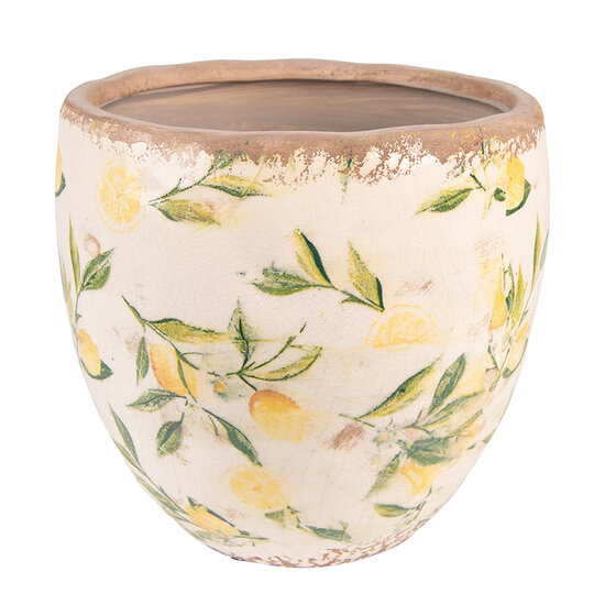 Clayre & Eef | Bloempot Binnen Geel, Beige ø 19x19 cm | 6CE1529L