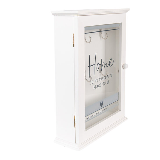 Clayre & Eef | Sleutelkastje Huisje Wit 20x6x27 cm | 6H2272