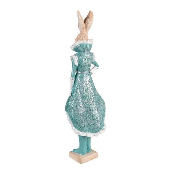 Clayre & Eef | Decoratie Beeld Konijn Turquoise 14x10x44 cm | 6PR3605