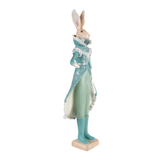 Clayre & Eef | Decoratie Beeld Konijn Turquoise 14x10x44 cm | 6PR3605