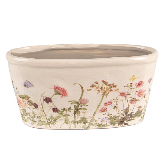 Clayre & Eef | Bloempot Binnen Roze, Beige 27x13x14 cm | 6CE1557L