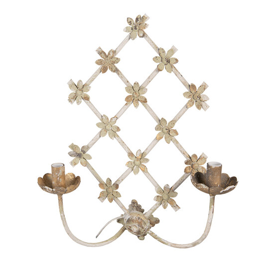 Clayre & Eef | Wandlamp Beige, Goudkleurig 43x16x55 cm E14/max 2x25W | 5LMP348