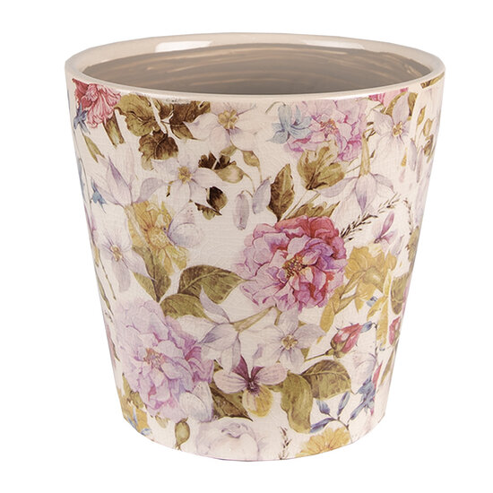 Clayre & Eef | Bloempot Binnen Roze, Beige ø 14x13 cm | 6CE1562S