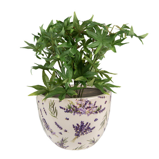 Clayre & Eef | Bloempot Binnen Paars Beige ø 20x15 cm | 6CE1553M