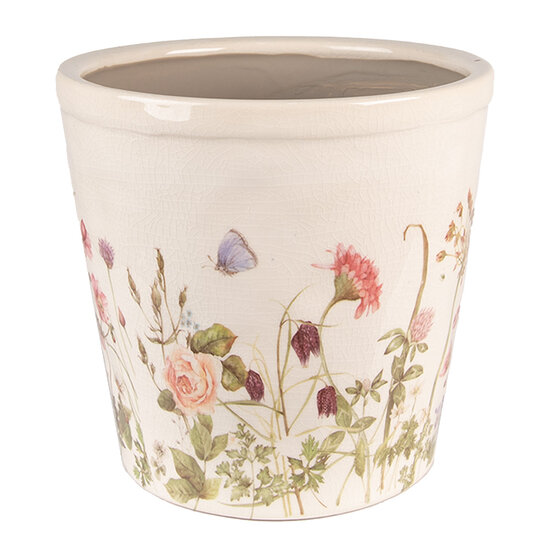 Clayre & Eef | Bloempot Binnen Roze, Beige ø 21x19 cm | 6CE1555L