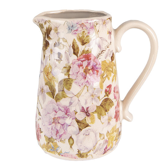 Clayre & Eef | Decoratieve Schenkkan Roze, Beige 20x14x23 cm | 6CE1559L