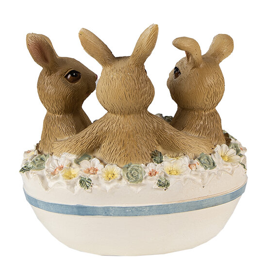 Clayre & Eef | Decoratie beeld Konijnen Bruin Beige 11x9x12 cm | 6PR3839