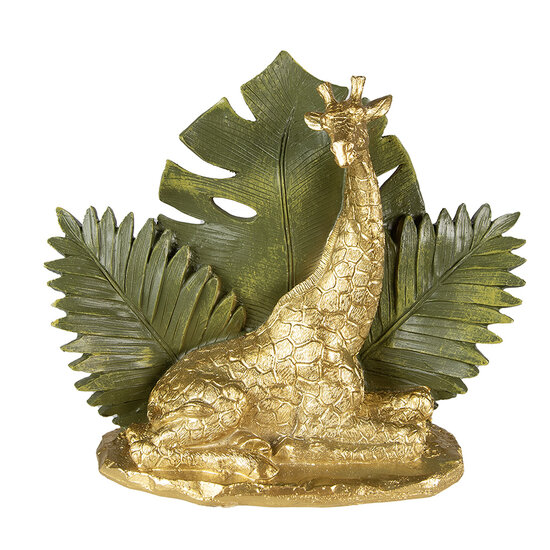Clayre & Eef | Decoratie Beeld Giraf Goudkleurig 24x10x19 cm | 6PR3818