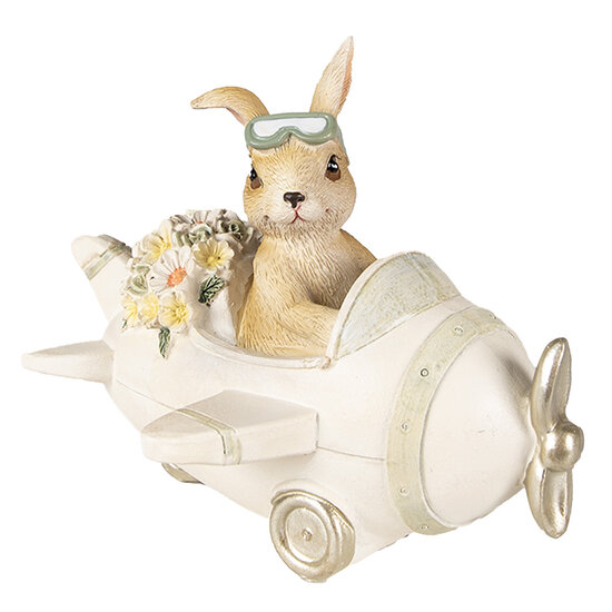 Clayre & Eef | Decoratie beeld Konijn Beige 15x11x12 cm | 6PR3838