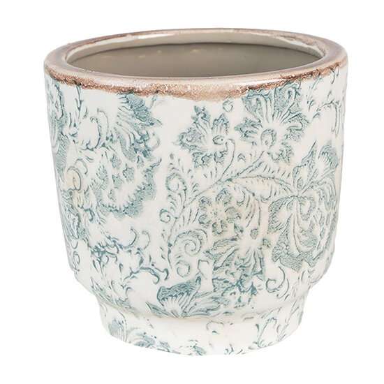 Clayre & Eef | Bloempot Binnen Groen, Beige ø 15x14 cm | 6CE1574S