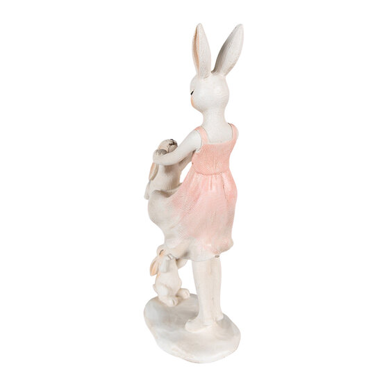 Clayre & Eef | Decoratie Konijn Roze, Beige 9x6x22 cm | 6PR3868