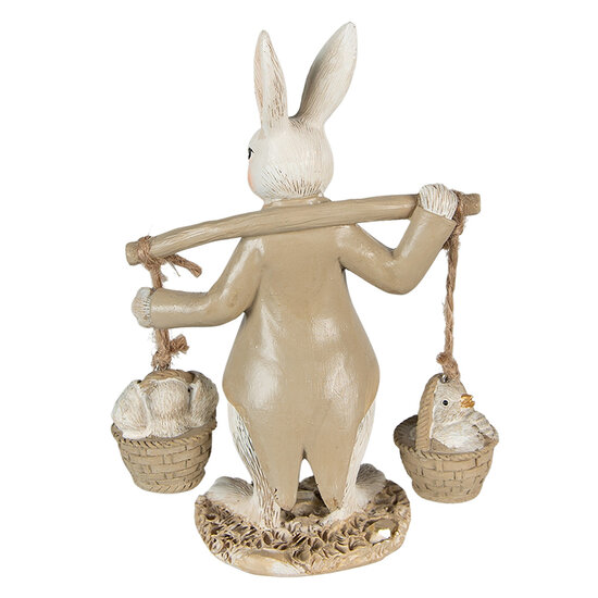Clayre & Eef | Decoratie beeld Konijn Beige, Bruin 12x6x17 cm | 6PR3872