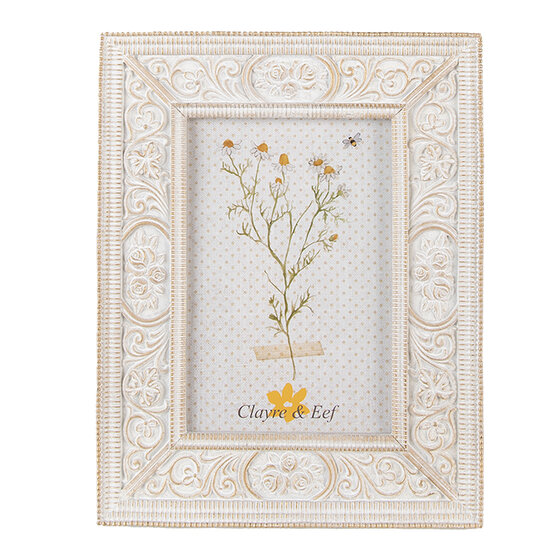 Clayre & Eef | Fotolijst Wit Goudkleurig 17x2x22 cm / 10x15 cm | 2F0989