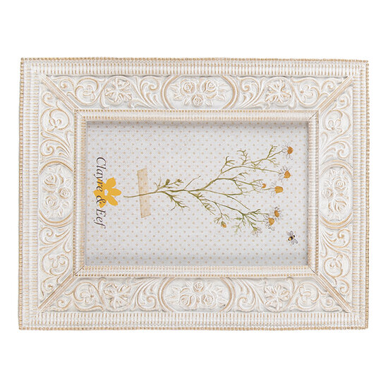 Clayre & Eef | Fotolijst Wit Goudkleurig 17x2x22 cm / 10x15 cm | 2F0989