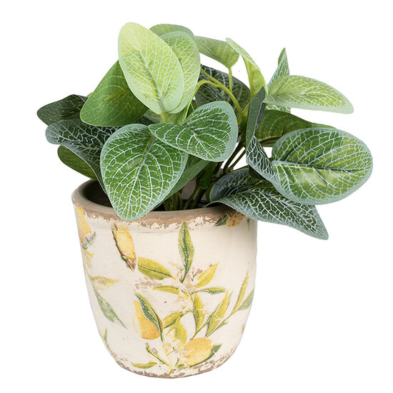 Clayre &amp; Eef   | Bloempot Binnen Geel, Beige &oslash; 14x13 cm | 6CE1532M