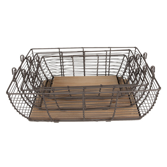 Clayre & Eef | Opbergmand Grijs 35x25x11 / 31x21x9 / 27x17x6 cm | 6Y5250
