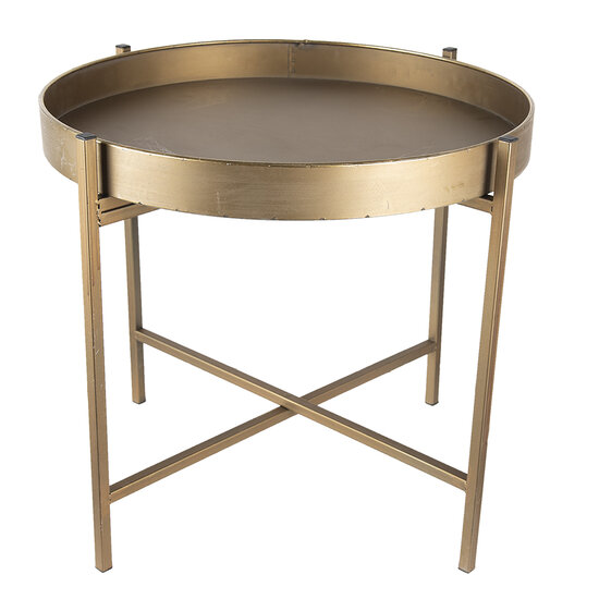 Clayre & Eef | Bijzettafel Koperkleurig ø 52x40 cm | 6Y4298