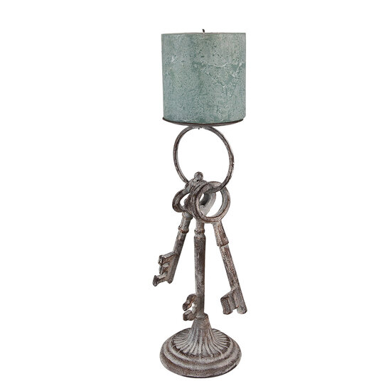 Clayre & Eef | Kandelaar Grijs 13x11x33 cm | 6Y5423