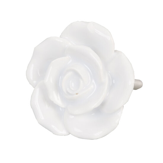 Clayre & Eef | Deurknop Wit ø 4x3 cm / S3 cm | 61876