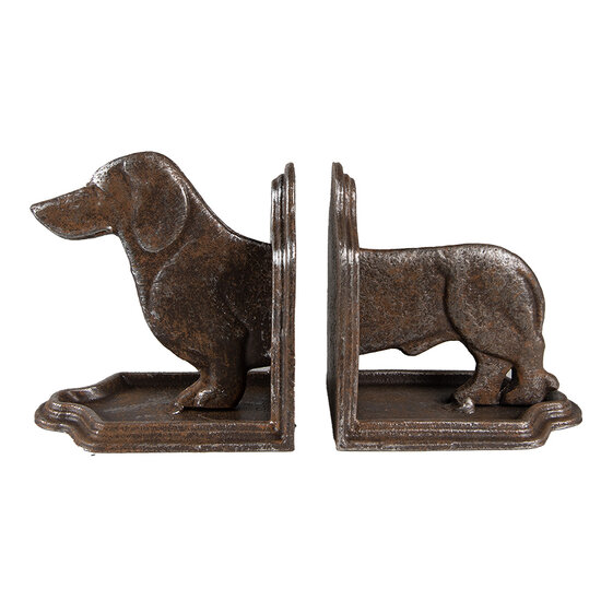 Clayre & Eef | Boekensteunen Set van 2 Bruin 23x8x13 cm | 6Y5427