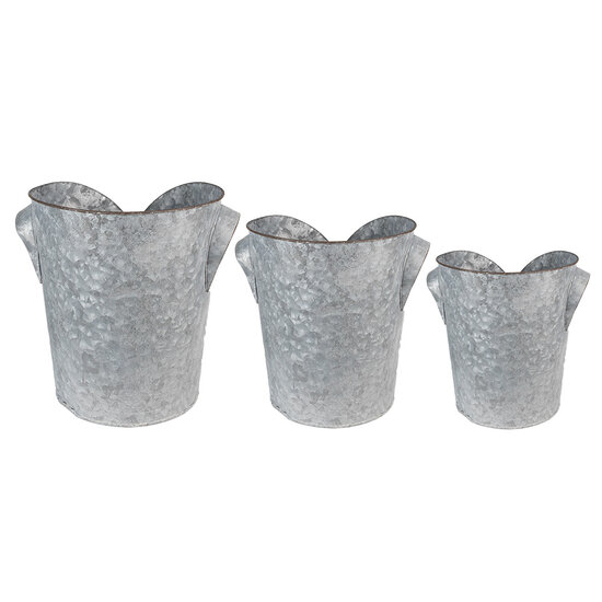 Clayre & Eef | Planthouder Grijs ø 25x28 / ø 21x24 / ø 17x20 cm | 6Y4873