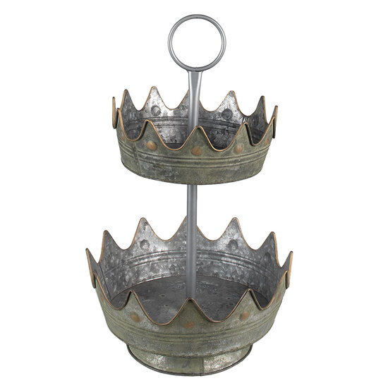 Clayre & Eef | Etagère 2 laags Groen ø 33x53 cm | 6Y4876