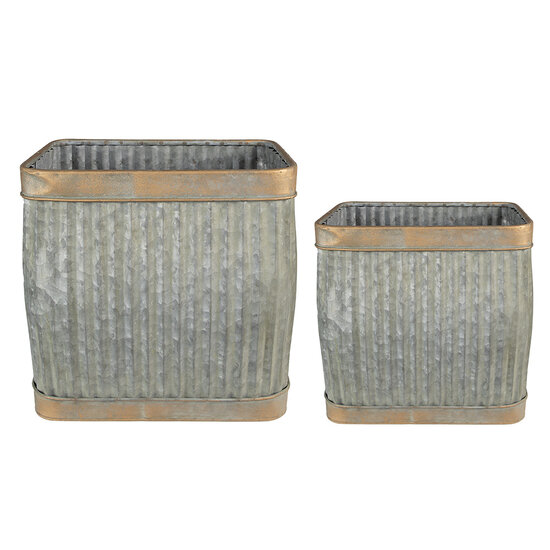 Clayre & Eef | Planthouder Groen 38x27x39 / 32x21x31 cm | 6Y4880