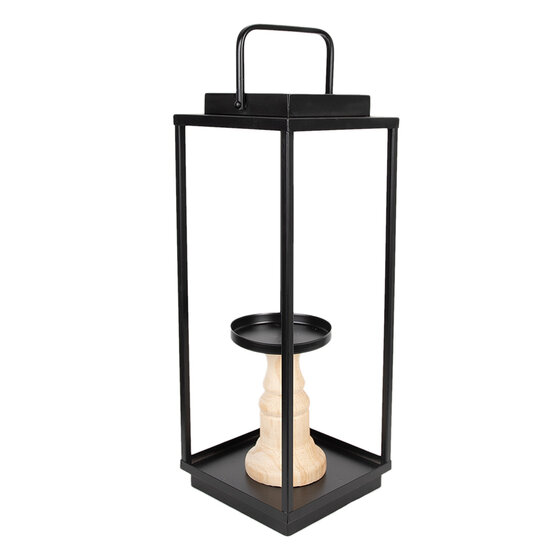 Clayre & Eef | Kandelaar Zwart 15x15x50/57 /15x15x40/46 cm | 50691