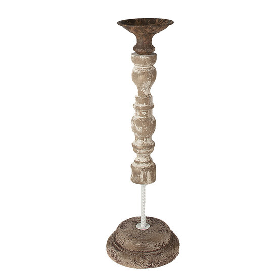 Clayre & Eef | Kandelaar Wit ø 17x51 cm | 6H2187