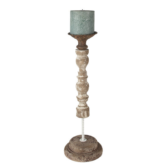 Clayre & Eef | Kandelaar Wit ø 17x51 cm | 6H2187