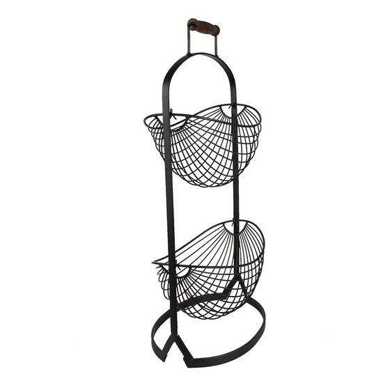Clayre & Eef | Rek met manden Zwart 27x19x57 cm | 6Y5410