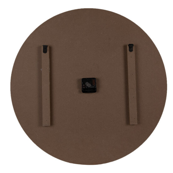 Clayre & Eef | Wandklok Wit, Bruin ø 60x4 cm / 1xAA | 5KL0230