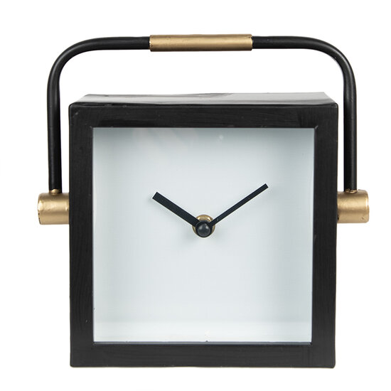 Clayre & Eef | Tafelklok Zwart, Wit 19x5x19 cm / 1xAA | 6KL0789