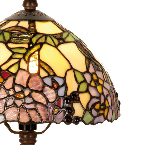Clayre & Eef | Tiffany Tafellamp Geel, Groen, Roze ø 22x32 cm E14/max 1x40W | 5LL-1103
