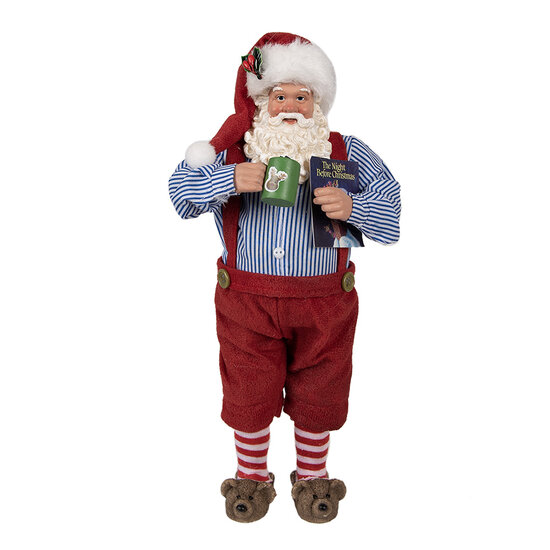 Clayre &amp; Eef   | Kerstdecoratie Kerstman Rood 16x8x28 cm | 65234