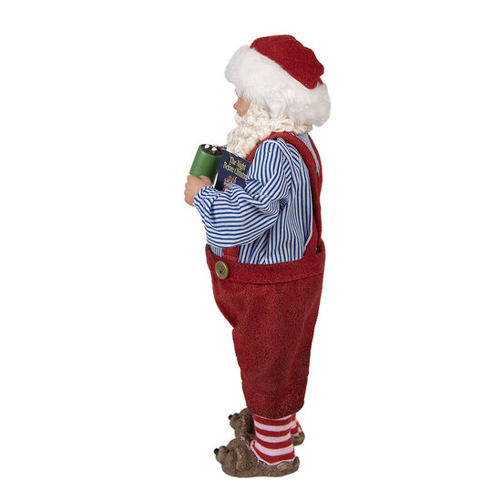 Clayre &amp; Eef   | Kerstdecoratie Kerstman Rood 16x8x28 cm | 65234
