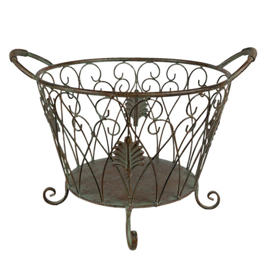 Clayre & Eef | Opbergmanden Set van 2 Groen, Bruin 41x33x29 / 35x28x24 cm | 6Y4844