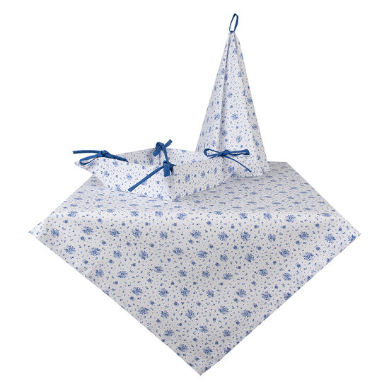 Clayre & Eef | Vierkant Tafelkleed Blauw 100x100 cm | BRB01