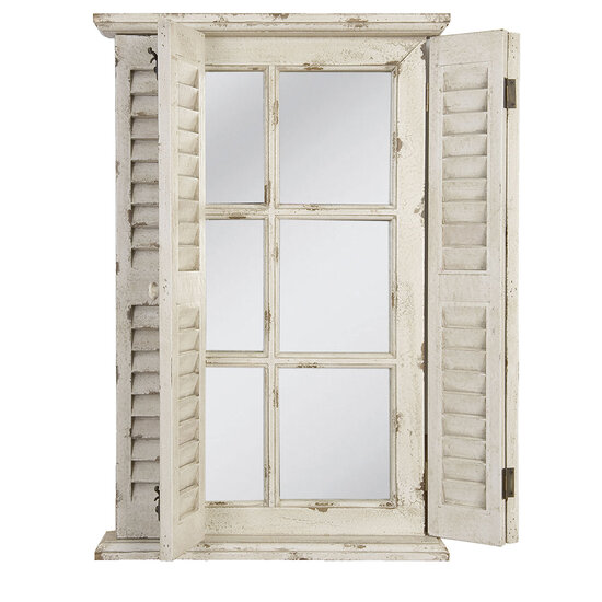 Clayre & Eef | Wandspiegel Wit 46x7x71 cm | 42S136