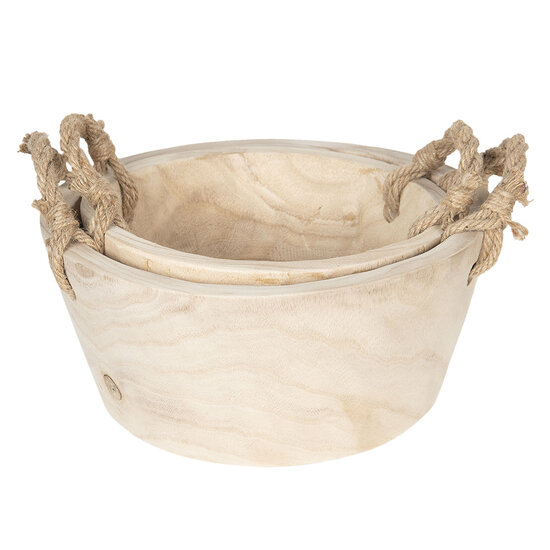 Clayre & Eef | Opbergmanden set van 2 Beige ø 36x16 cm / ø 29x13 cm | 6H1757