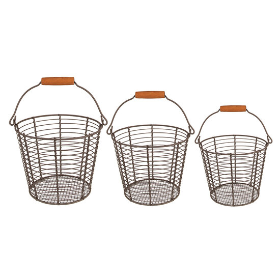 Clayre & Eef | Bruin ø 21x16 / ø 18x14 / ø 15x13 cm | 6Y5258